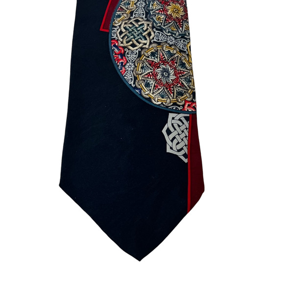 Carlo Palazzi Studio Mens Silk Tie Navy Blue Multicolor Handmade in Korea - Picture 3 of 7